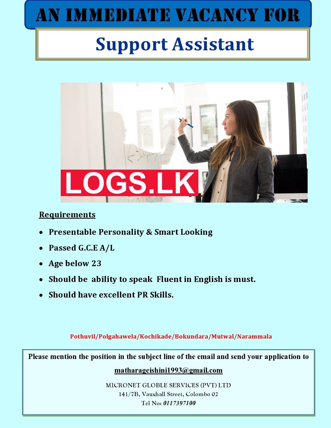 Support Assistant Job Vacancy 2023 in Micronet Global Josb vacancies