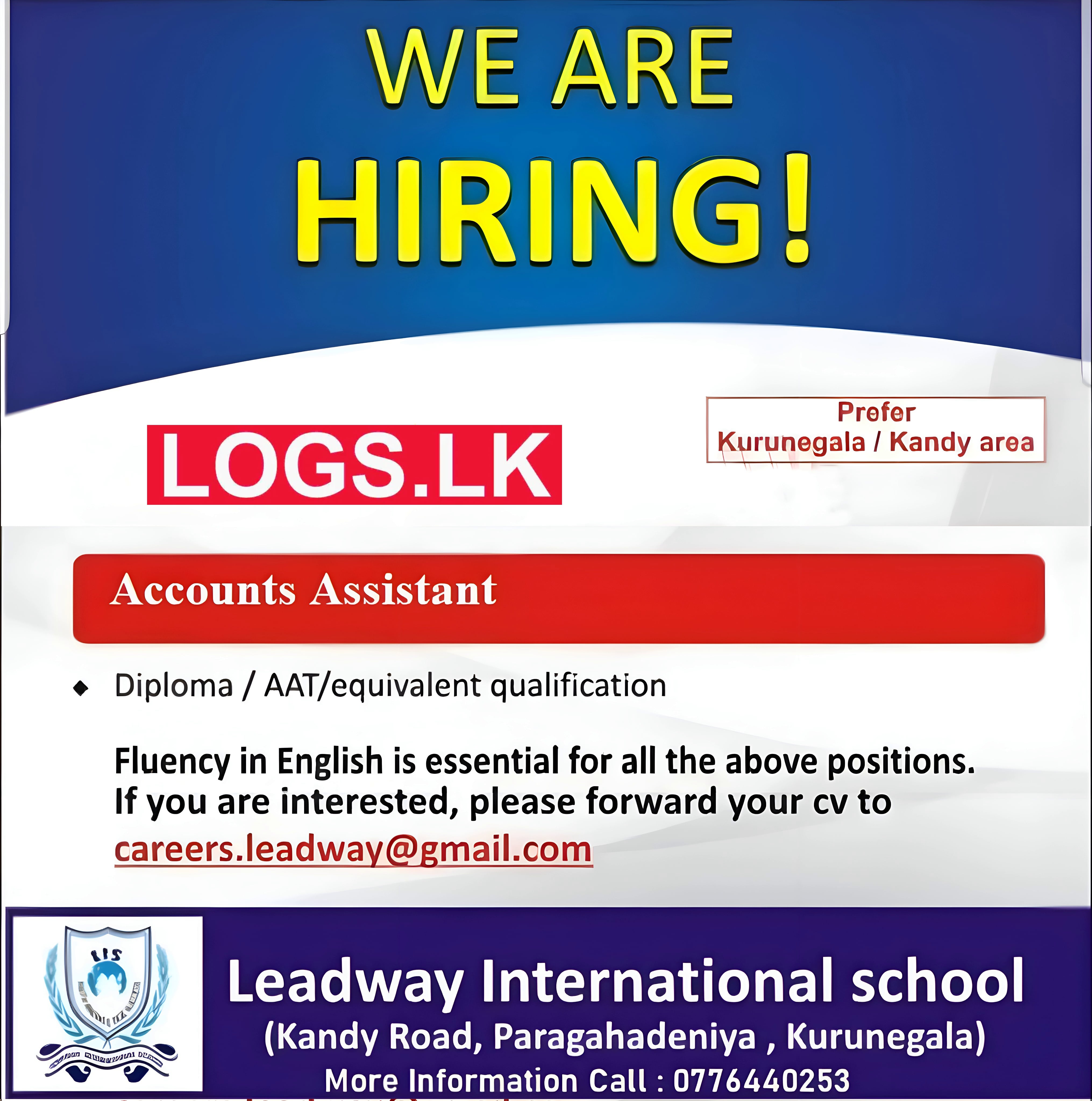 Accounts Assistant Job Vacancy 2023 in Leadway School Jobs Vacancies
