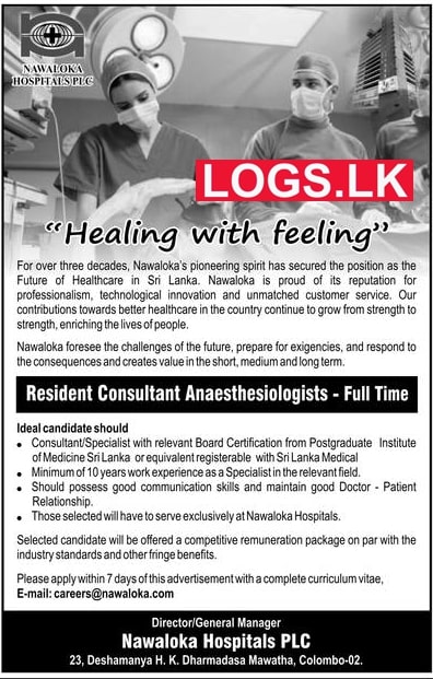 Anesthesiologists Jobs Vacancies 2023 in Nawaloka Hospitals Jobs Vacancies