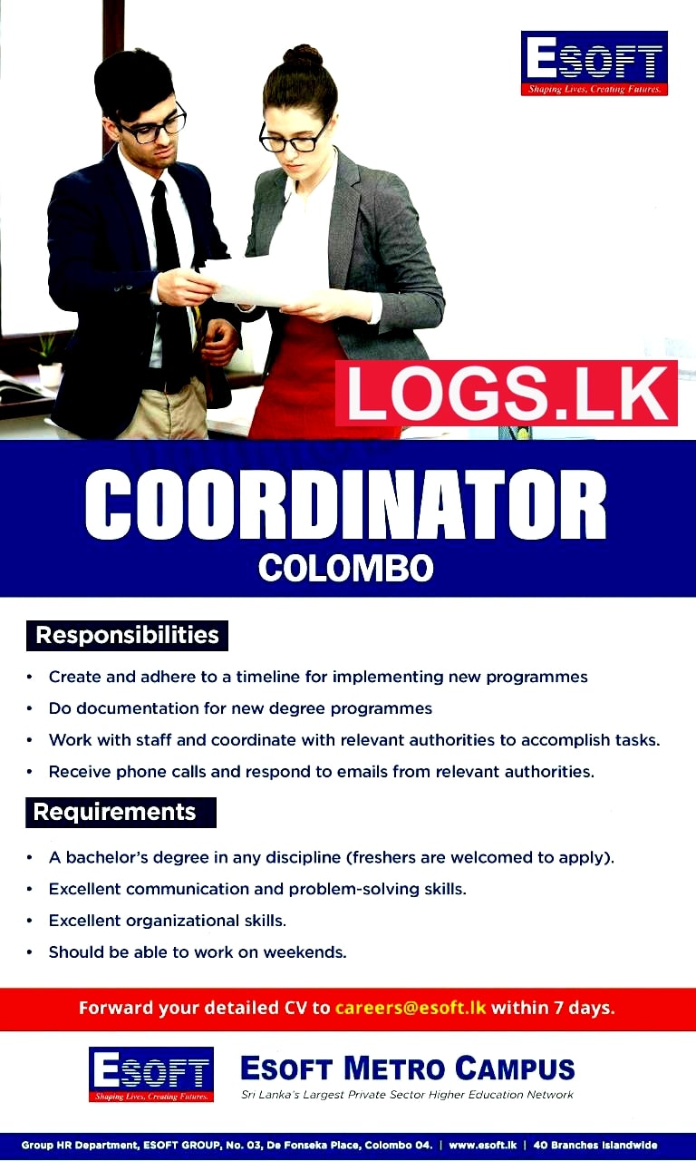 Coordinator Job Vacancy 2023 in Colombo ICBT Campus Jobs Vacancies 2023