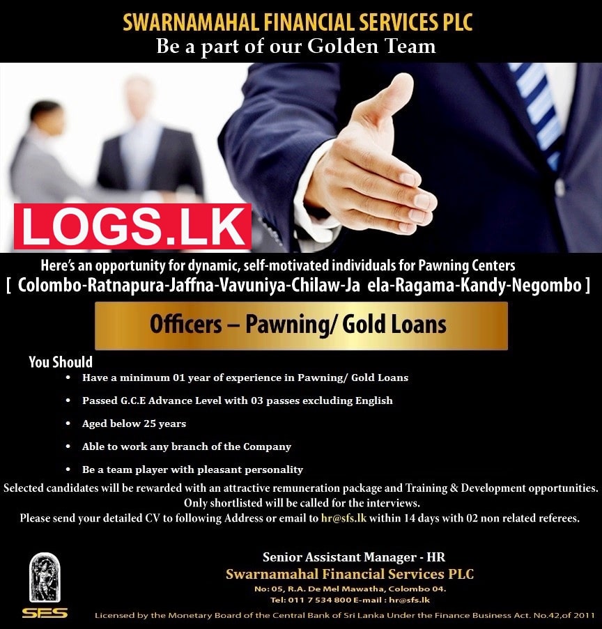 Gold Loans Officers Jobs Vacancies 2023 in Swarnamahal Finance Job Vacancy